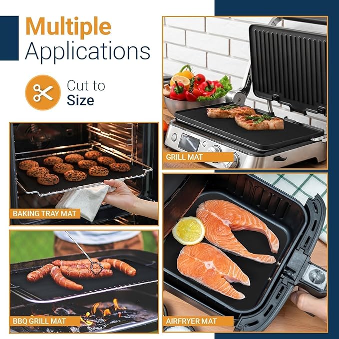 Oven Liners for Bottom of Oven - 3 Pack Large Heavy Duty Mats, 16.25”x23” Non-Stick Reusable Liner for Electric, Gas, Toasters, Grills - BPA & PFOA Free Kitchen Accessory to Keep It Clean (Black)