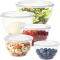 Greentainer Plastic Mixing Bowls with Lids Set for Kitchen, 5 Set Nesting Bowls for Mixing, Baking, Prepping, Cooking and Serving Food, Mixing Bowls Dishwasher, Microwave Safe