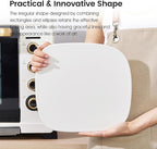 Pizza Stone, 12" x 11" x 0.47" Ceramic Coating & Cordierite Pizza Stones for Oven Grill BBQ, Heavy Duty Non Stick Baking Stone for Pizza & Bread, Unique Shape Design Grilling Stone (White)