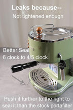 51mm Bottomless Portafilter 2 Ears for Delonghi ECP3420/BCO430/EC260 | Stainless Steel Filter Basket and ABS Handle