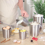 Measuring Cup, [Upgraded, 3 Measurement Scales, Including Cup Scale, ML Scale, Ounce Scale], Newness Stainless Steel Measuring Cup with Marking with Handle, 32 Ounces (1.0 Liter, 4 Cup)