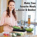 SpaceHacks 15-in-1 Vegetable Chopper, Kitchen Gadgets with 10 Blades, Veggie, Food, Onion Chopper, Cucumber Slicer, Versatile Mandoline, Includes Egg Separator & Finger Guard, Green
