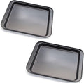 2 Pcs Cookie Baking Sheet, 9.5 Inch x 7 Inch Square Iron Plate with Nonstick Coating for Baking Cookie, Roast Meat, Baking Cake, Bread and other Foods (2)