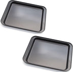 2 Pcs Cookie Baking Sheet, 9.5 Inch x 7 Inch Square Iron Plate with Nonstick Coating for Baking Cookie, Roast Meat, Baking Cake, Bread and other Foods (2)