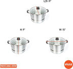 IMUSA USA MEXICANA-410 Aluminum Steamer with Glass Lid 10-Quart, Silver, 10Qt