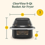 Cuisinart ClearView Large 9-Quart Basket Air Fryer with ClearView Window, Digital Control Panel, 5 Functions, 3 Air Fry Presets, 2 Custom Presets, Easy Clean, PFAS-Free, 3 -Year Warranty, AFC-9