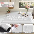 Findosom Dish Drying Mat, 17"x 32" Super Absorbent & Hide Stain Coffee Mat, Cuttable Drying Mat for Kitchen Counter, Coffee Bar Accessories, Under Dish Rack, Coffee Maker, Espresso Machine, LightGrey