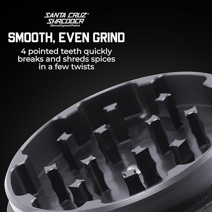 Santa Cruz Shredder Metal Spice Grinder Made in USA (Medium (2.2 Inch), Grey)