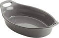 Rachael Ray Ceramics Oval Baker, 1.5-Quart, Gray