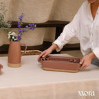 Mora Ceramic Set of 2 Baking Dishes For Casserole, Banana Bread, Brownies, Broiling, Roasting, and Baking. 7x11 in and Loaf Pans - Porcelain Serving Bakeware from Oven to Table. Freezer Safe - Terracotta