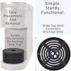 Elevate Anti-Splash Cup Riser Accessory for most Keurig K-cup, Cuisinart Single Serve, and other Coffee Makers, Adjustable for Cup Size and Drip Tray Type (Black with Lilac Base)