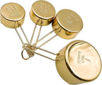 4pcs Stainless Steel Measuring Cups Set Kitchen Accessories Baking Tea Coffee Measuring Tools (gold-4pcs)