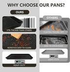 Wildone Baking Sheet Pan Set, Honeycomb Embossed Nonstick Baking Sheet 15x10 In, Thicker Carbon Steel Cookie Sheet, Even Heating Jelly Roll Pan, Black, 2 Pack