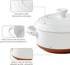 MALACASA Mini Cocotte Set - 12 OZ Small Casserole Dishes for Oven, Ramekins with Lids and Handles, Ceramic Mini Dutch Oven Set of 4, Microwave & Dishwasher Safe, Khaki White, Series TARA