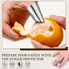SEWACC 3pcs Finger Guards for Cutting Food Stainless Steel Finger Protectors for Kitchen Cutting Tools Vegetable Cutting