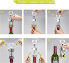Beneno Wine Opener, Zinc Alloy Premium Wing Corkscrew with Multifunctional Bottles Opener, Sharp Wine Corkscrew with Ergonomic Non-Slip Wing Handle, Green