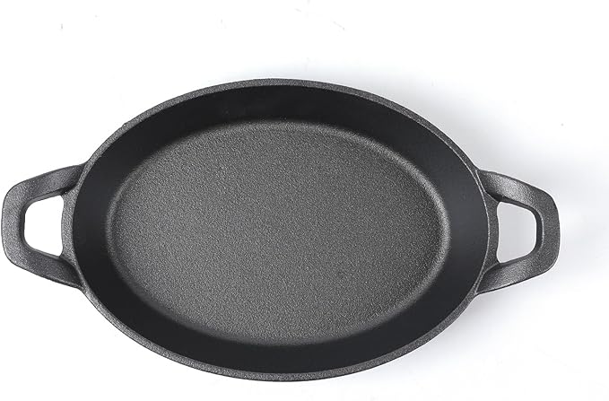 HAWOK Cast Iron Oval Casserole Dish, Au Gratin Cookware, 4 pcs