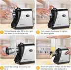 250W Electric Slicer/Shredde for Block Cheese, 5 In 1 Professional Electric Cheese Grater for Veggies, Salad Maker, Shredded Carrot, Zucchini, Cheese Grater Electric
