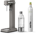Aarke Carbonator lll with CO2 Cylinder, Sparkling & Carbonation Water Machine, Stainless Steel with PET BPA-Free Reusable Bottle Volume 1L/34 fl oz (Matte Grey)