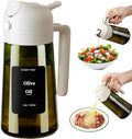 SWEET VIEW Olive Oil Dispenser and Oil Sprayer – 16oz/470ml Glass Light-Proof Oil Pourer for Kitchen, Air Fryer, Cooking, Salad, and BBQ