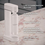 Fizzit Spärklï Stainless Steel Sparkling Water Maker with 2 CO2 Cylinders & 1L Reusable Bottle – Soda Streaming Machine Carbonated Water Maker for Home – No Electricity Needed, Dishwasher Safe