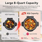 Carori 8 Qt Electric Pressure Cooker, 9-in-1 Multi-Cooker 1000W with IMD Touchscreen, Non-Stick Inner Pot, For Pressure/Slow/Rice Cooking, Steaming, Sauté & Keep Warm, Silver