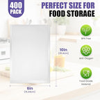 CAREGY Vacuum Sealer Bags 400 Pint 6" x 10" with BPA Free for Food Storage Meal Prep or Sous Vide