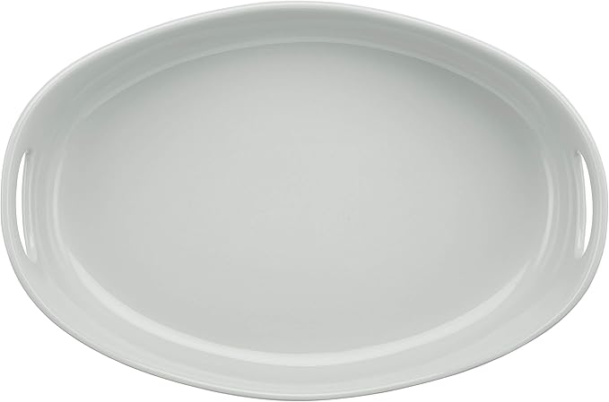 Rachael Ray Stoneware Bubble and Brown Oval Baker, 4.5-Quart, Light Sea Salt Gray
