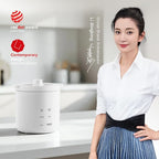 olayks Mini Rice Cooker, Small Electric Cooker 2 Cup Uncooked with 4 Cooking Functions, Ceramic Rice Cooker with 24 Hour Preset, Heat Preservation, Anti Scald Carry Handle