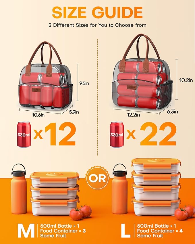 HOTOR Lunch Bag for Women & Men - Wear-Resistant Insulated Lunch Box with Large Capacity, Multi-Functional Cooler Bag for Office, Picnic, Checkered Brown, 10L,10.60" x 5.90" x 9.50"