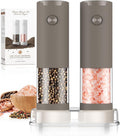 Electric Salt and Pepper Grinder Set Automatic Adjustable Coarseness Pepper Grinder Shakers Set Kitchen Products White Elephant Gift Anniversary Christmas Ideas Gifts for Men