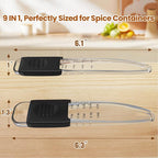 Professional Adjustable Measuring Spoons Set of 2#2258, Fits in Spice Jars, Teaspoon Measuring Spoons 9 in 1 for Dry and Liquid, BPA- free & Dishwasher Safe