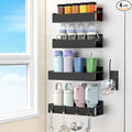 HuggieGems Magnetic Water Bottle Holder for Refrigerator, Cup Holder Organizer for Stanley and Tumbler for Kitchen, 4 Pack, Black