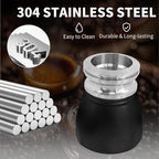 Coffee Tamper for 4 Cups to 6 Cups Moka Pot, 304 Stainless Steel Espresso Dosing Funnel Set, Coffee Distributor Leveler Compatible with Italian Espresso Stovetop Moka Pot, Silver
