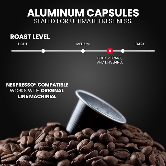 GILA Café Espresso Lungo Aluminum Coffee Capsules – Medium Roast Coffee Pods Compatible with Nespresso Original Machines – 100% Mexican Arabica with Hazelnut & Vanilla Notes, 60 Count