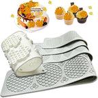 5PCS Tuile Molds Silicone Honeycomb Leaf Baking Mold,Acxydm Honeycomb Mold Silicone and Leaves, Fondant Molds with Bee Silicone and Leaf Mold, 3D Chocolate Molds Set for Making Sugar Craft,Cupcakes