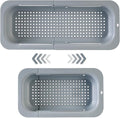 Extendable Sink Colander Strainer Basket - Wash Vegetables and Fruits, Drain Cooked Pasta and Dry Dishes - Adjustable Over the Sink Colander Collapsible Drainer Basket -Gray