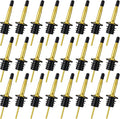 CHENGU 48 Pcs Stainless Steel Bottle Pourers Tapered Liquor Pourers with Rubber Dust Caps Tapered Spouts Set Bar Supplies Vinegar Bottle Dispenser Wine Liquor Spout for Oil Beer Drink Water (Gold)