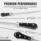 Cutluxe Honing Rod, Professional Knife Sharpener Rod – 10" Honing Steel – Ergonomic Handle Design, Grilling Gifts for Men – Artisan Series