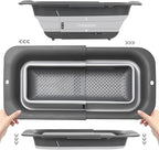 ROTTOGOON Collapsible Colander Strainer, Expandable Over the Sink Colander for Kitchen, Adjustable Silicone Sink Strainer, Foldable Large Colanders Basket to Wash Vegetable, Fruit, 15" to 19.8", Gray
