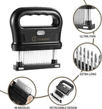 JY COOKMENT Meat Tenderizer Tool with 48 Stainless Steel Ultra Sharp Needle Blades, Detachable Kitchen Cooking Tool Best For Tenderizing, BBQ, Marinade