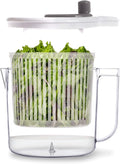 BINO | Salad Spinner - 2.6 Qt | Small Manual Lettuce Spinner with Built-in Draining System | Salad Spinner, Colander, and Water Pitcher in One | Fruit & Vegetable Basket Colander | Kitchen Gadgets