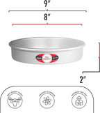 Fat Daddio's Anodized Aluminum Round Cake Pans, 2 Piece Set, 8 x 2 Inch