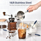 U-Taste Measuring Cups and Spoons: Food Grade 18/8 Stainless Steel Metal Measure Cups and Spoons Set of 10, Upgraded Thickness Handle (Midnight Blue)