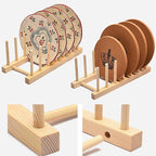 Kunovo Bamboo Dish Rack,Pot lid/Plate/Cutting Board Organizer for Kitchen cabinets,Bottle Drying Holder…