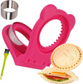 LEPCY Uncrustables Sandwich Maker Sealer Cutter, Crustless Sandwich Cutter, PB&J Uncrustable Maker - Color Rose Red, Round Shape