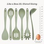 Starpack 'Like a Boss' XL Premium Silicone Cooking Utensils Set (6 Pcs) 13" - Heat Resistant Kitchen Utensils 600°F - Non-Stick Silicone Utensil Set - Large Kitchen Utensils Set for Cooking & Serving