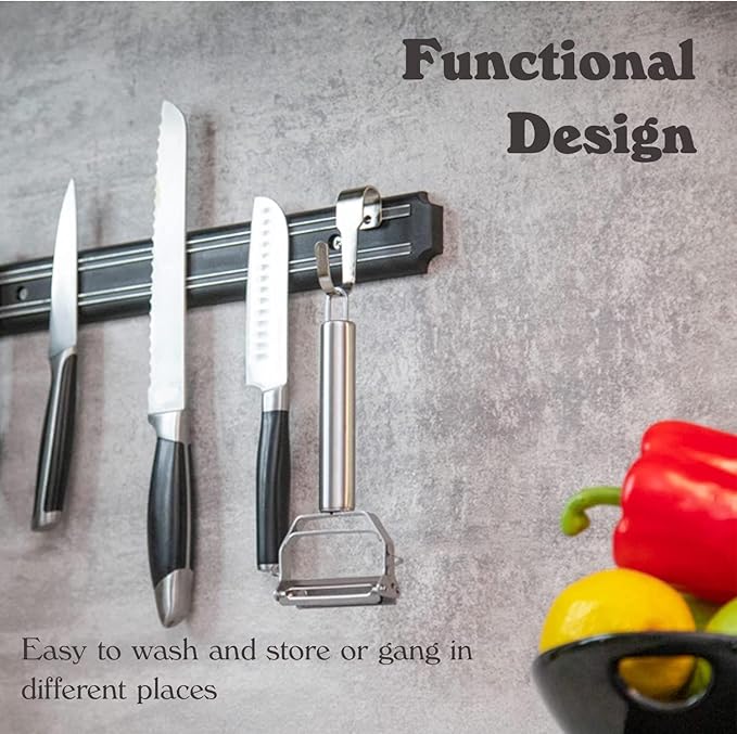 Vegetable Peeler, Julienne Cutter, Slicer, Shredder, Scraper - Fruit, Potatoes, Carrot, Cucumber 7" 3 in 1 Stainless Steel Dual Blade, Commercial Grade