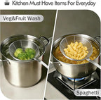 6.14 Inch Oil Spider Strainer Kitchen Cooking Tools With Mesh Filter,Stainless Steel Slotted Skimmer Spoon For Deep Fryer Basket,Strainer For Noodle,Pasta,Donut