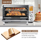 120 Pcs Air Fryer Parchment Paper Compatible with the Breville Smart Oven Air Fryer Pro BOV900BSS, 9''x13'' Disposable Airfryer Liner Paper for Cuisinart Airfryer Toaster Oven Combo Accessories